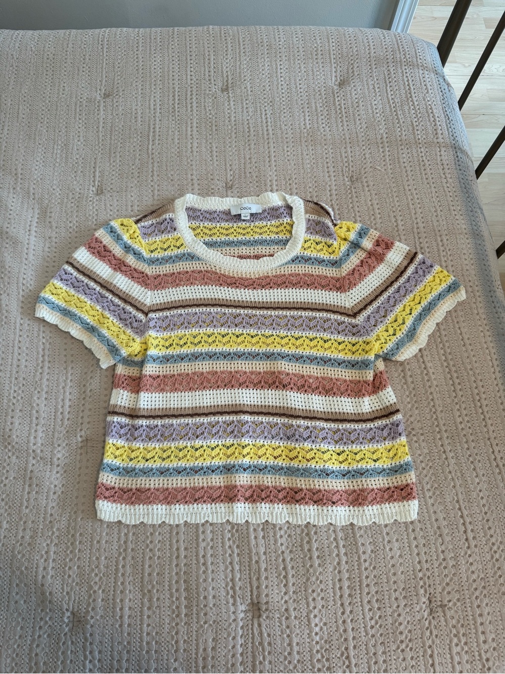 CeCe Striped Pullover